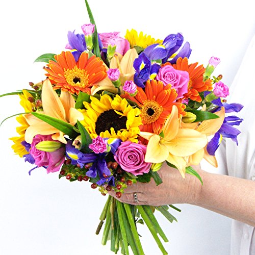 Clare Florist Fantastic Summer Memories Fresh Flower Bouquet – Beautiful Fresh Lilies, Roses and Sunflowers Hand…